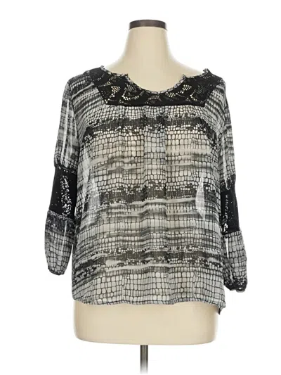Pre-owned Como Vintage 3/4 Sleeve Blouse In Gray