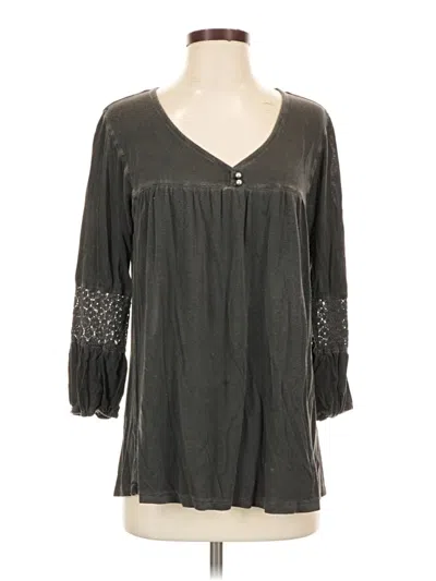 Pre-owned Como Vintage 3/4 Sleeve Blouse In Gray