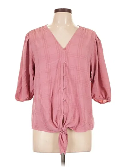 Pre-owned Como Vintage 3/4 Sleeve Blouse In Pink