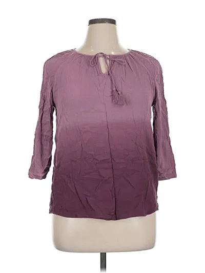 Pre-owned Como Vintage 3/4 Sleeve Blouse In Purple