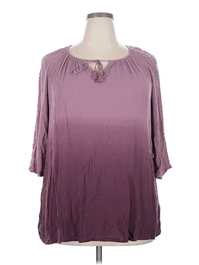 Pre-owned Como Vintage 3/4 Sleeve Blouse In Purple