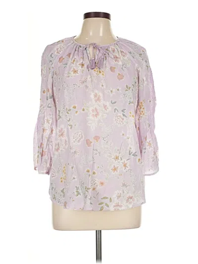 Pre-owned Como Vintage 3/4 Sleeve Blouse In Purple