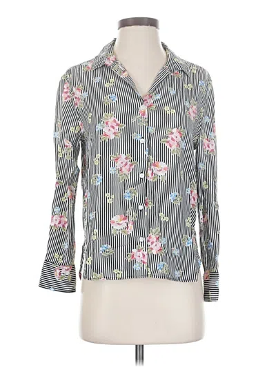 Pre-owned Como Vintage 3/4 Sleeve Button Down Shirt In Gray