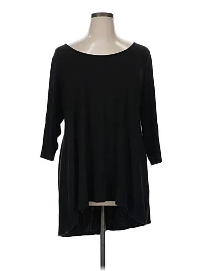 Pre-owned Como Vintage 3/4 Sleeve Top Black Boatneck Tops