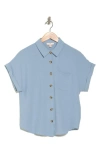Como Vintage Airflow Button-up Shirt In Dusty Blue