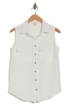 Como Vintage Airflow Safari Button-up Shirt In White