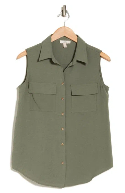 Como Vintage Airflow Safari Button-up Shirt In Green