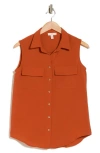 Como Vintage Airflow Safari Button-up Shirt In Orange