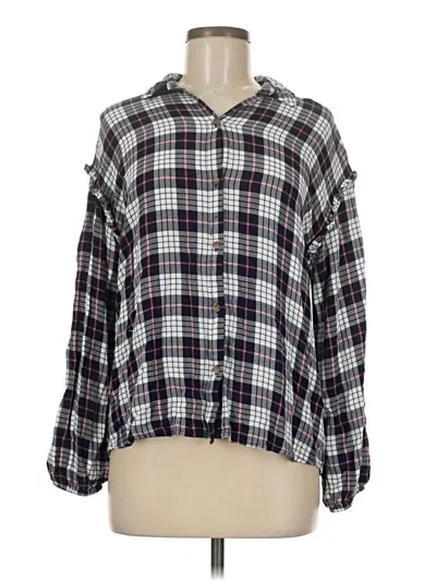 Pre-owned Como Vintage Long Sleeve Blouse In Gray