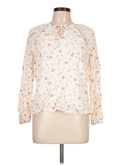 Pre-owned Como Vintage Long Sleeve Blouse In Ivory