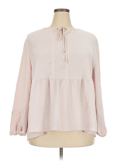 Pre-owned Como Vintage Long Sleeve Blouse In Pink