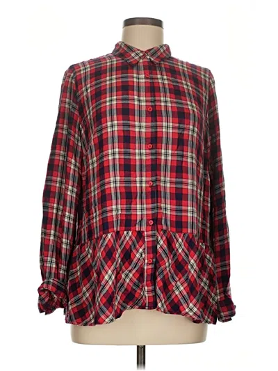 Pre-owned Como Vintage Long Sleeve Blouse In Red