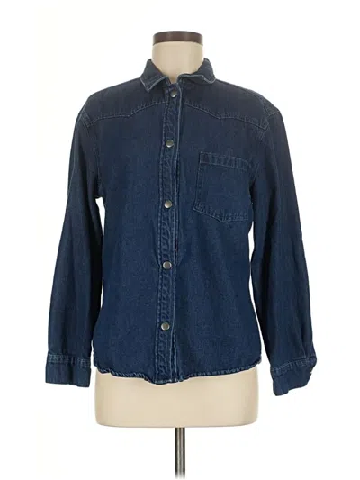 Pre-owned Como Vintage Long Sleeve Button Down Shirt In Blue