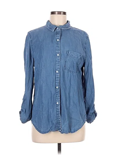 Pre-owned Como Vintage Long Sleeve Button Down Shirt In Blue