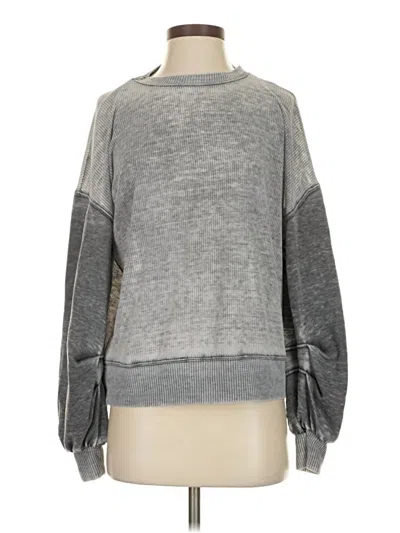 Pre-owned Como Vintage Long Sleeve Top Gray Boatneck Tops