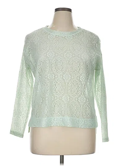 Pre-owned Como Vintage Long Sleeve Top Green Boatneck Tops