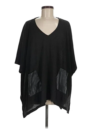 Pre-owned Como Vintage Poncho In Black