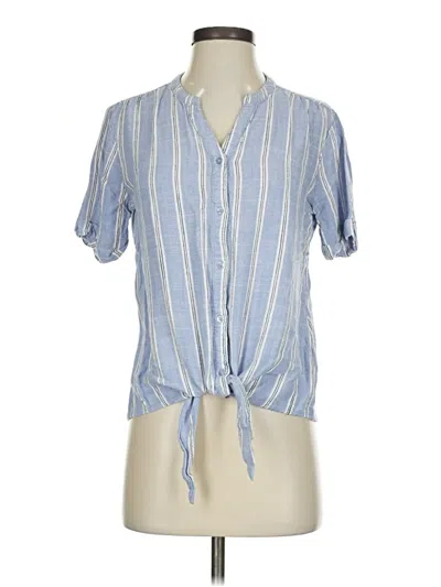 Pre-owned Como Vintage Short Sleeve Blouse In Blue