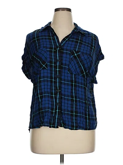 Pre-owned Como Vintage Short Sleeve Blouse In Blue