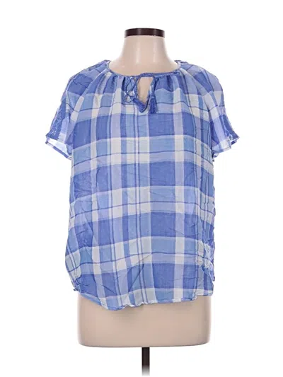 Pre-owned Como Vintage Short Sleeve Blouse In Blue