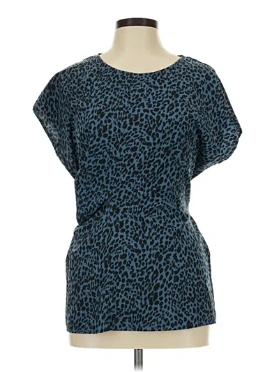 Pre-owned Como Vintage Short Sleeve Blouse In Blue