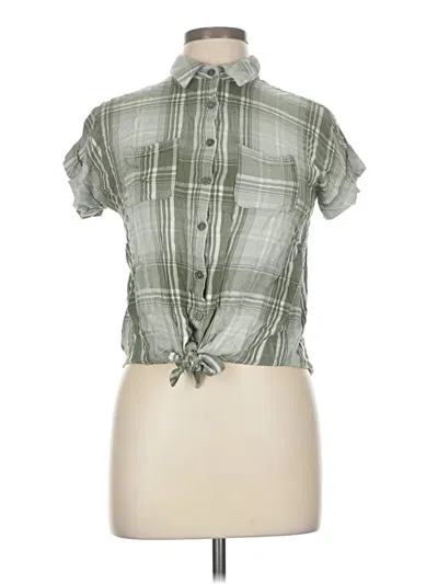 Pre-owned Como Vintage Short Sleeve Blouse In Green