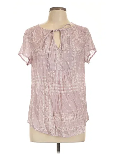 Pre-owned Como Vintage Short Sleeve Blouse In Pink
