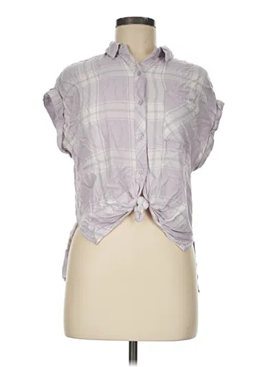 Pre-owned Como Vintage Short Sleeve Blouse In Purple