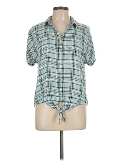 Pre-owned Como Vintage Short Sleeve Blouse In Teal