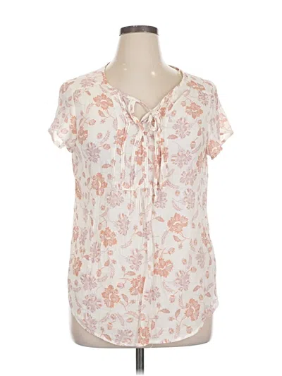 Pre-owned Como Vintage Short Sleeve Blouse In White