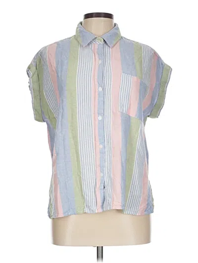 Pre-owned Como Vintage Short Sleeve Button Down Shirt In Green