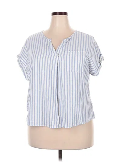 Pre-owned Como Vintage Short Sleeve Henley Shirt In Blue