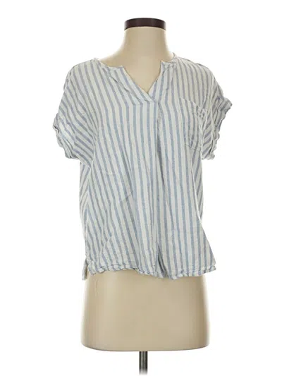 Pre-owned Como Vintage Short Sleeve Henley Shirt In Blue