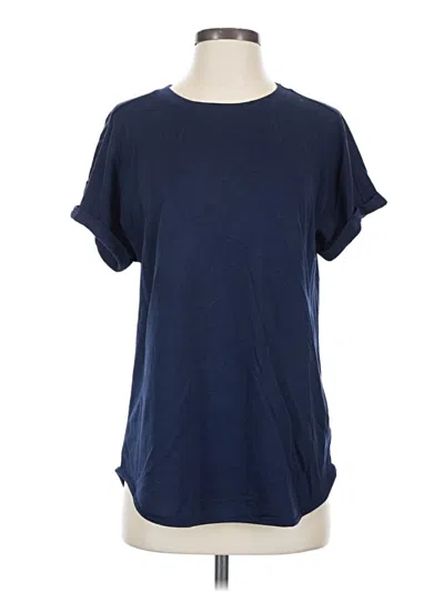 Pre-owned Como Vintage Short Sleeve Top Blue Crew Neck Tops