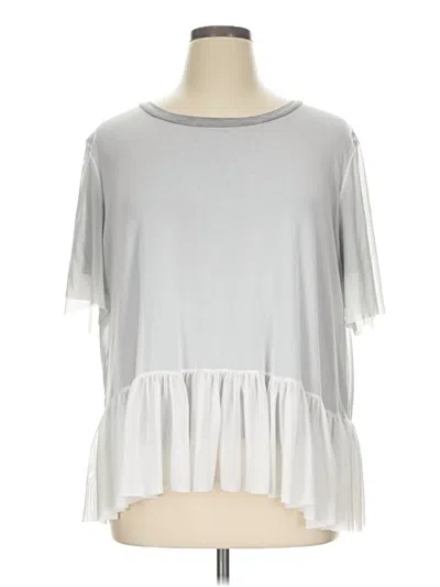 Pre-owned Como Vintage Short Sleeve Top Silver Crew Neck Tops