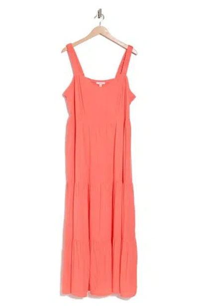 Como Vintage Tiered Maxi Sundress In Pink