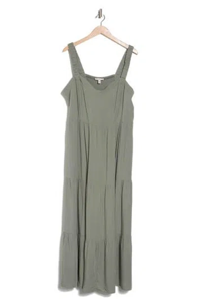 Como Vintage Tiered Maxi Sundress In Gray