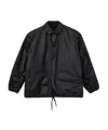 Comoli Long Sleeve Leather Jacket In Black