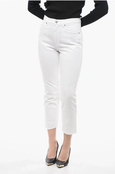 Compagnia Del Denim Frayed Hem Light Wash Marghe Jeans 17,5cm In White