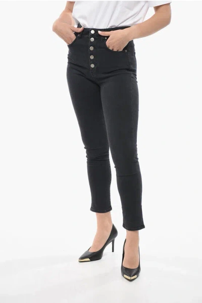 Compagnia Del Denim High Waist Sim Fit Feliz Jeans With Logoed Jeans 13,5cm In Black