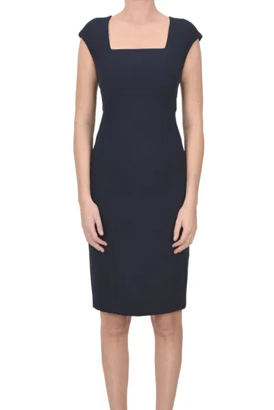 Compagnia Italiana Jersey Dress In Navy Blue