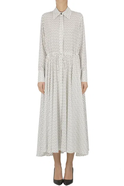Compagnia Italiana Polka Dot Shirt Dress In White
