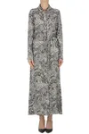 Compagnia Italiana Printed Shirt Dress In Gray