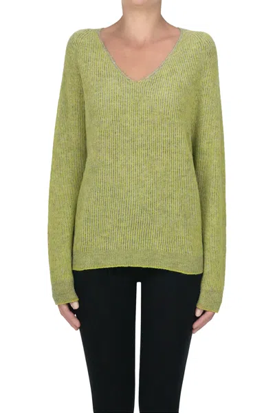 Compagnia Italiana Ribbed Knit Pullover In Green