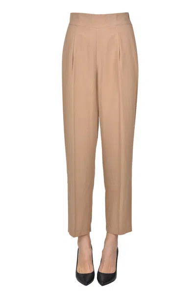 Compagnia Italiana Viscose And Linen Trosuers In Brown