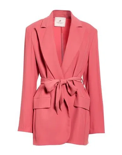 Compagnia Italiana Woman Blazer Antique Rose Size 12 Polyester, Elastane In Pink