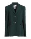 Compagnia Italiana Woman Blazer Dark Green Size 12 Polyester, Elastane