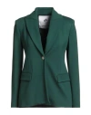 Compagnia Italiana Woman Blazer Dark Green Size 12 Viscose, Nylon, Elastane In Green