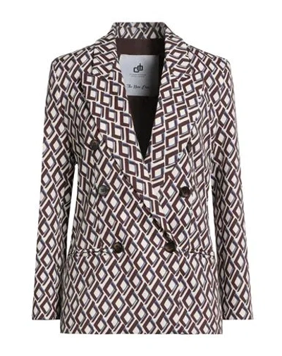 Compagnia Italiana Woman Blazer Ivory Size 10 Polyester, Elastane In Burgundy
