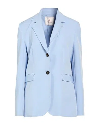 Compagnia Italiana Woman Blazer Light Blue Size 12 Polyester, Elastane
